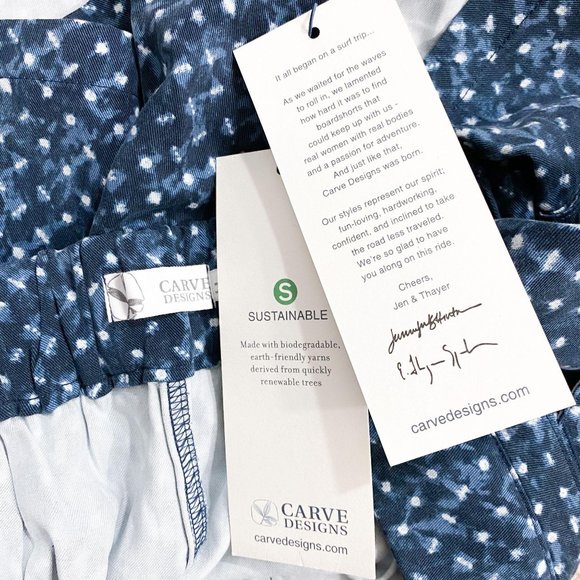 Carve Designs Jamie Shorts Blue Shibori Dots NWT - Picture 5 of 5